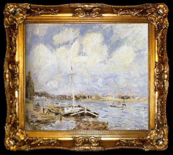 framed  Alfred Sisley The boat on the sea, ta009-2